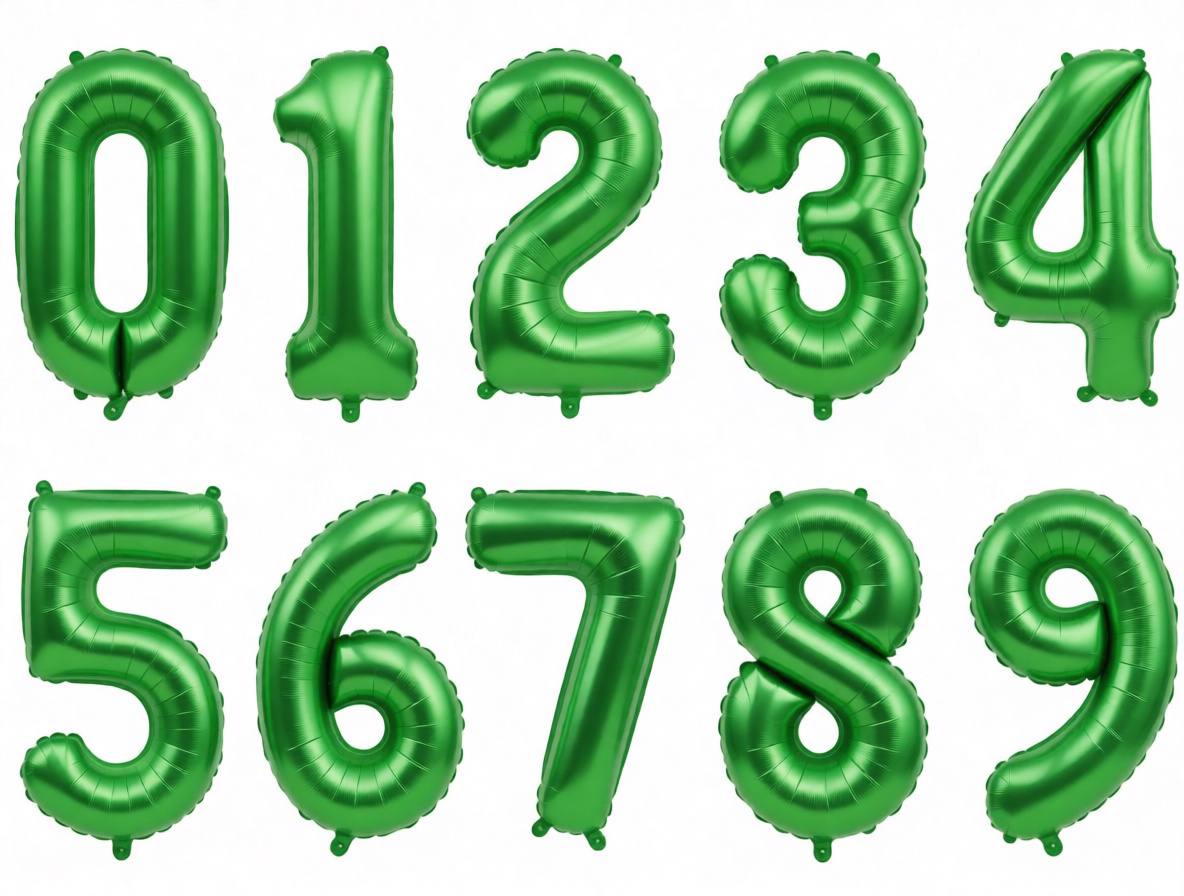 Гелиевые шары «Цифры зеленые»